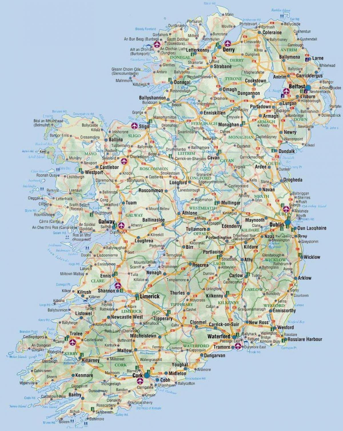 کا ایک نقشہ آئر لینڈ