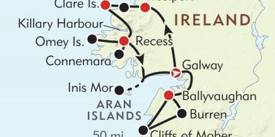 نقشہ کی آئر لینڈ کے مغربی کنارے 